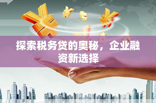 获嘉探索税务贷的奥秘，企业融资新选择