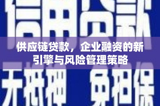 获嘉供应链贷款，企业融资的新引擎与风险管理策略