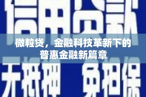 获嘉微粒贷，金融科技革新下的普惠金融新篇章